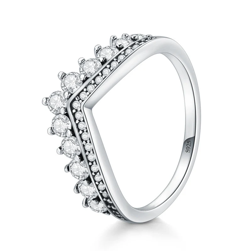 

Vintage Crown Ring Real 925 Sterling Silver Fashion Stackable Exquisite Finger Rings For Women Fine Jewelry GIFT Anillo