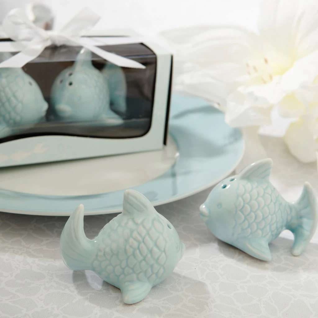 Комплект из 2 предметов рыба-Форма Керамика Солонка и перечница с дырочками