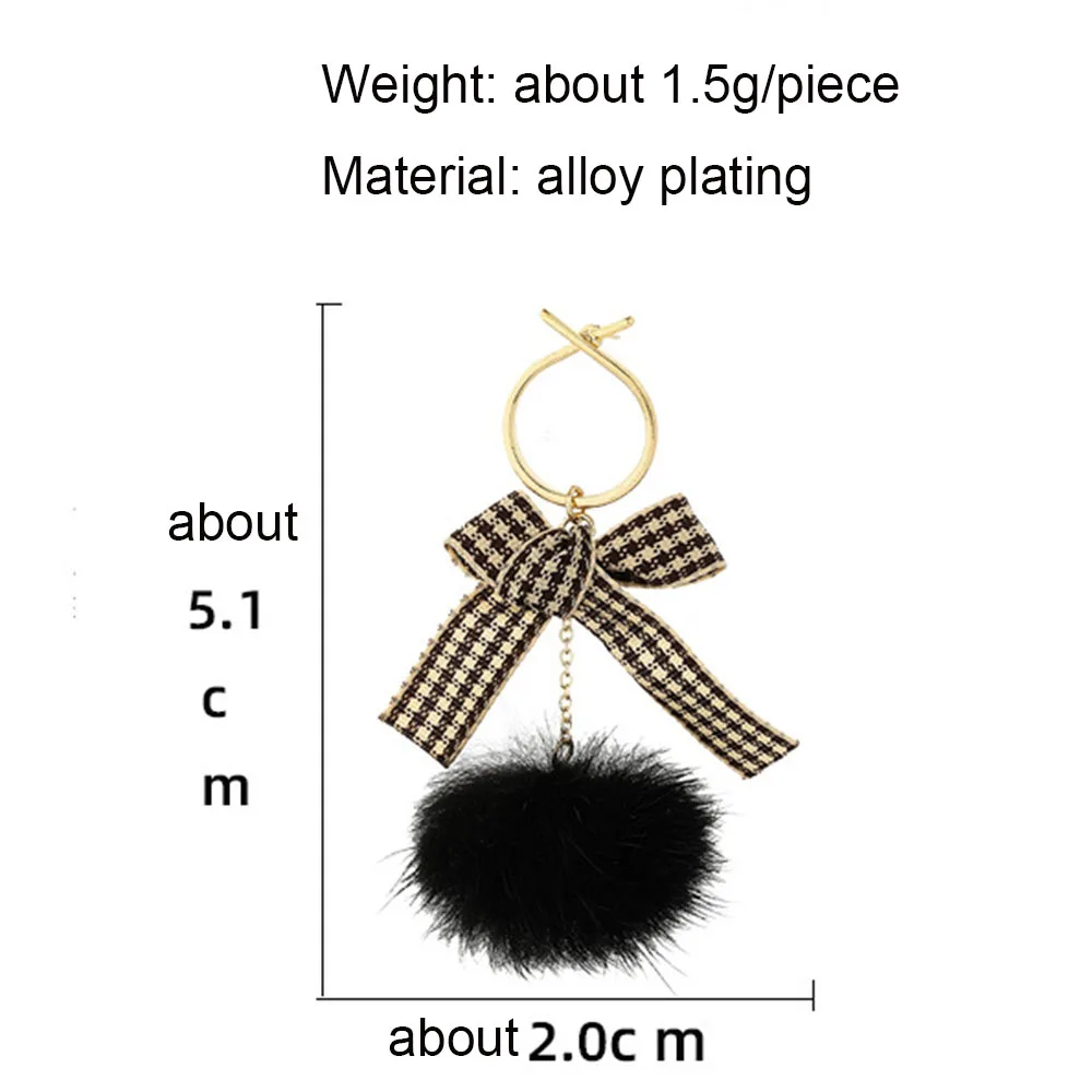 

New fashion and generous bow mink hair earrings temperament simple and versatile love cloth female earrings