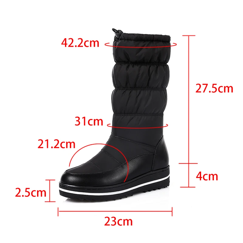 

Lucyeve 2020 Winter Women Down Snow Boots Waterproof Non-slip Platform Warm Shoes Woman Plus Size Thick Sole Cotton Padded Boots
