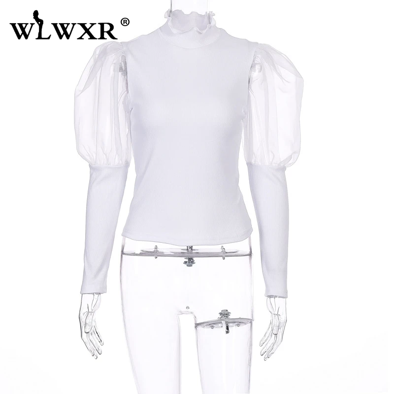 WLWXR вязаный сексуальный свитер с высоким воротом Женский пуловер пышными