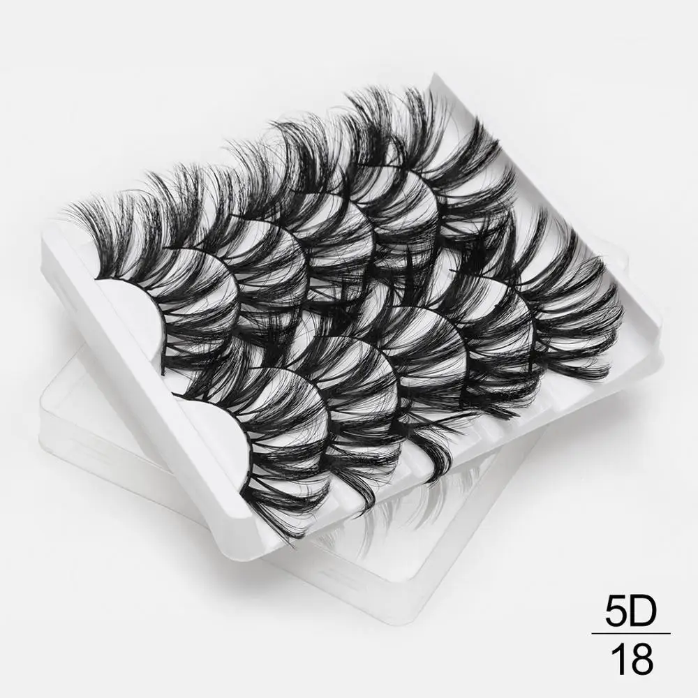 5D18 5 пар ресниц натуральные длинные 3D Искусственные норковые ресницы толстые ручная работа полная полоса ресницы Объемные мягкие норковые ресницы накладные ресницы - Цвет: 5D18