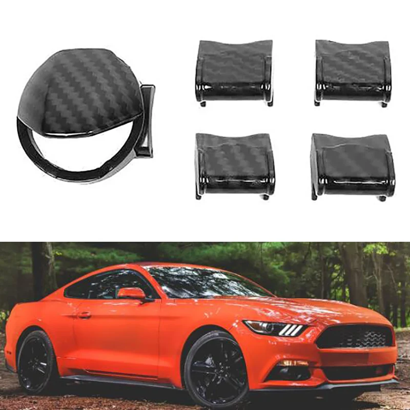 Для Ford Mustang 2015 + ABS углеродное волокно кнопка запуска/остановки двигателя и панель