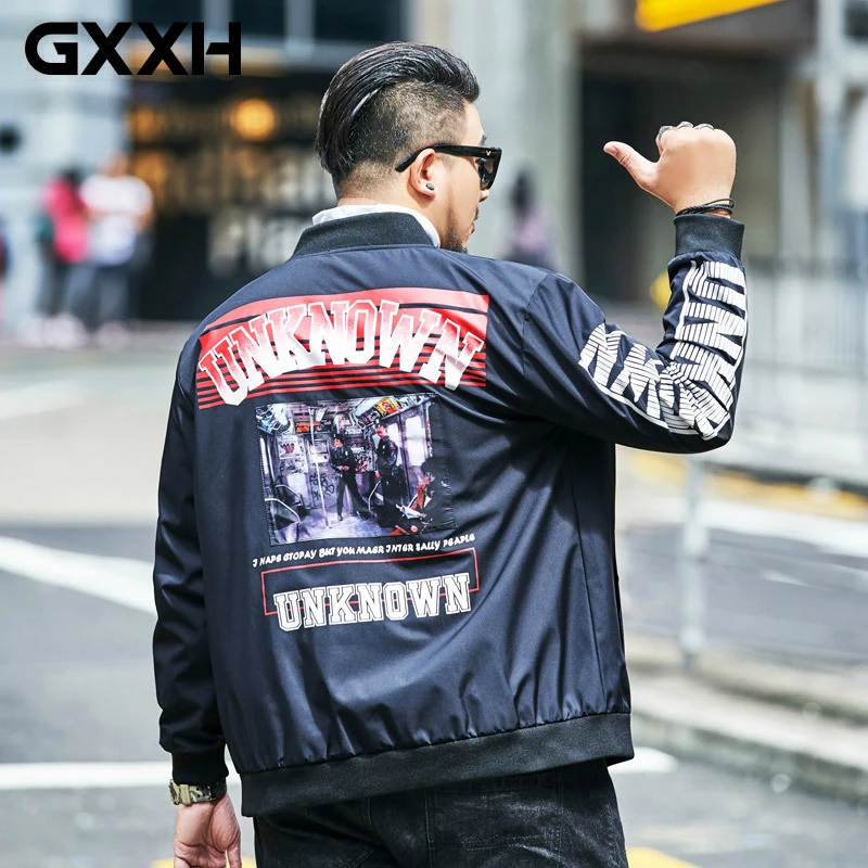 Мужская куртка бомбер GXXH свободная бейсбольная большого размера 7XL 6XL 2019|Мужские