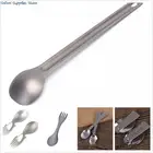 Новая походная Титановая Ложка для пикника, посуда из титанового сплава, сверхлегкая вилка из чистого титана