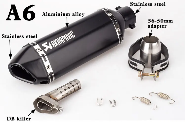 Универсальный Akrapovic мотоциклетный глушитель выхлопной трубы Moto GP система побега для KTM Benelli Honda Kawasaki Yamaha Ducati слипоны - Цвет: A6