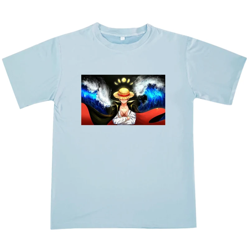 

One Piece T-shirt Men O Neck Summer Anime Unisex Shirts Streetwear Breathable Comfortable Tees Tops for Boy Male