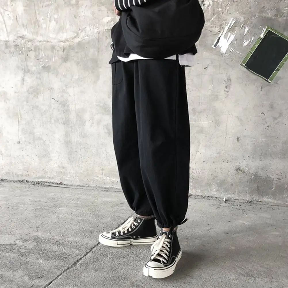 

Fashion Men Soft Breathable Ankle Tie Drawstring Loose Pants Ninth Trousers Loose Pants Ninth Trousers Loose Pants Ninth Trouser