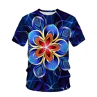 Летние модные мужские и женские футболки с 3D цветочным принтом, повседневные футболки, красивая одежда, Азиатские размеры