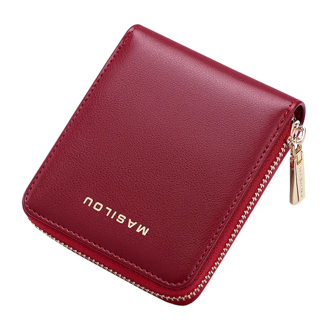 Women's Zipper Coin Purse Genuine Leather Wallet RFID Blocking Cow Skin 6 Card Slots Card Holder Bag Wallet Woman 3