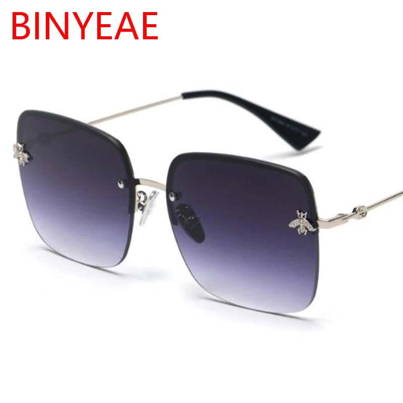 Новые трендовые Квадратные Солнцезащитные очки Little Bee Green женские брендовые