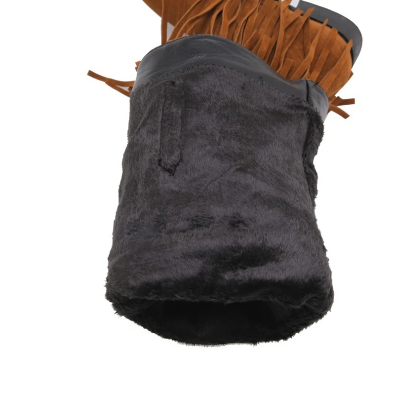 REAVE CAT Woman Low Heel Flat Thigh high Over The Knee Boots Fringe Warm winter long boots side zip elegant Shoes big size 44 46 | Обувь