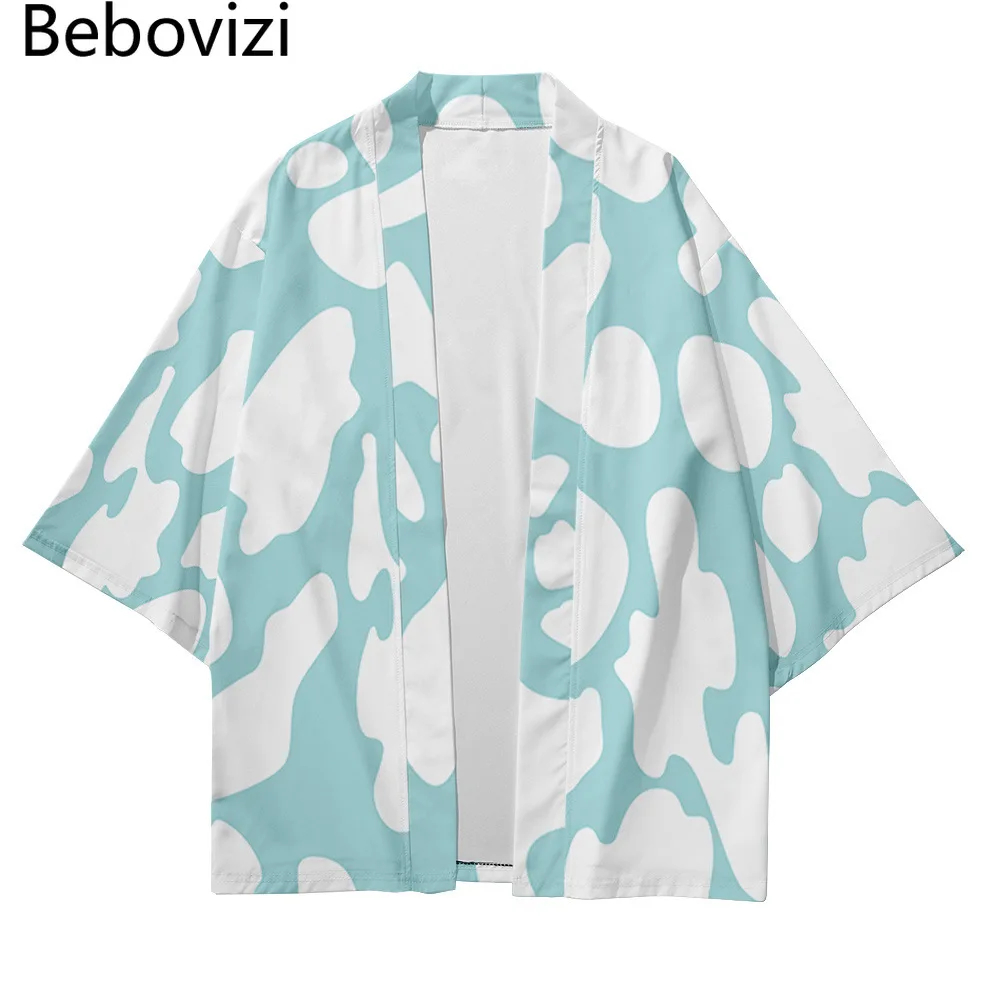 

Women Men Harajuku Haori Plus Size XXS-6XL Dairy Cow Floral Loose Japanese Streetwear Cardigan Kimono Cosplay Yukata Clothes