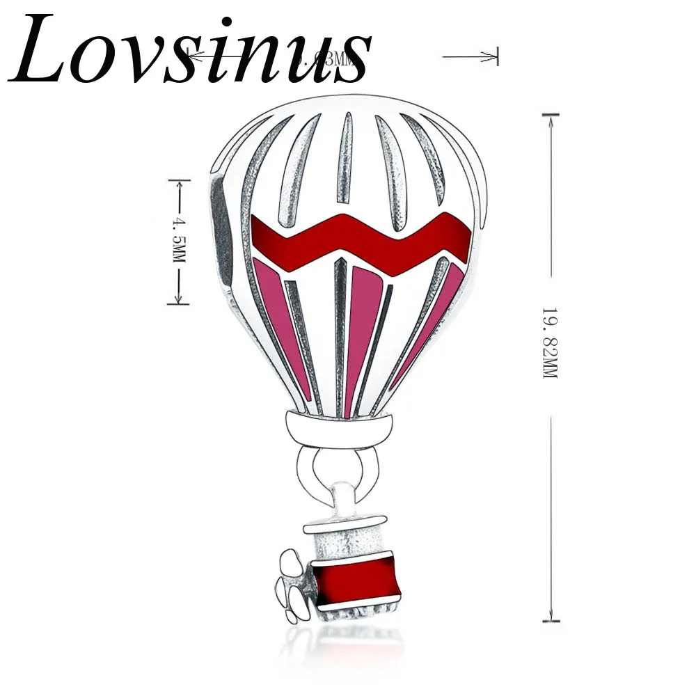 Серебро 925 ювелирные изделия горячий воздух очаровательный баллон подходит
