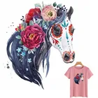 Цветы, симпатичная лошадь, девушка, животные, патчи для самостоятельного нанесения тепла, одежда, футболка, термонаклейки, украшение, печать