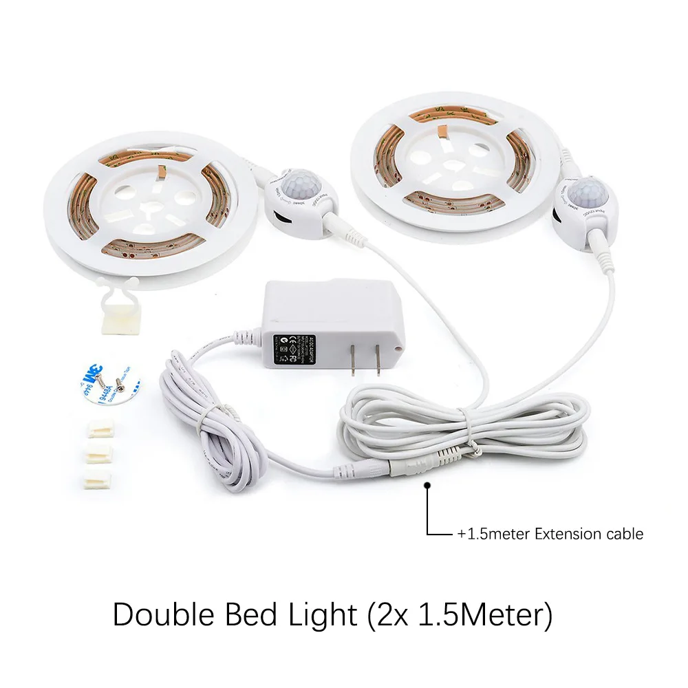 

ASMTLED Светодиодная лента с датчиком движения 1,5 м, 2 шт., 12 В