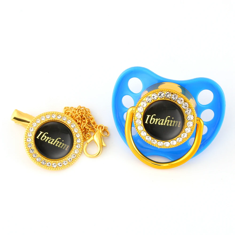 Bling пустышки на заказ с соской зажимы любое имя персонализированные
