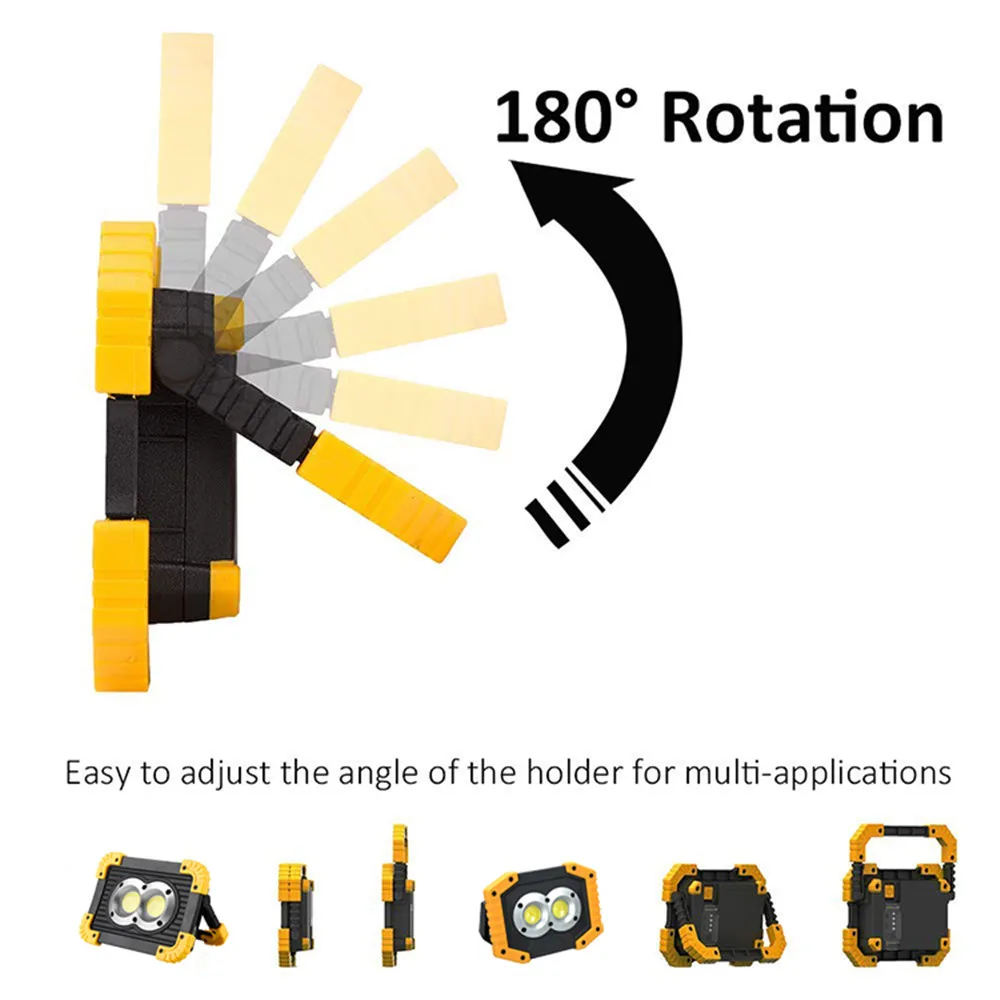 Портативный светодиодный светильник COB рабочий поисковый водонепроницаемый USB