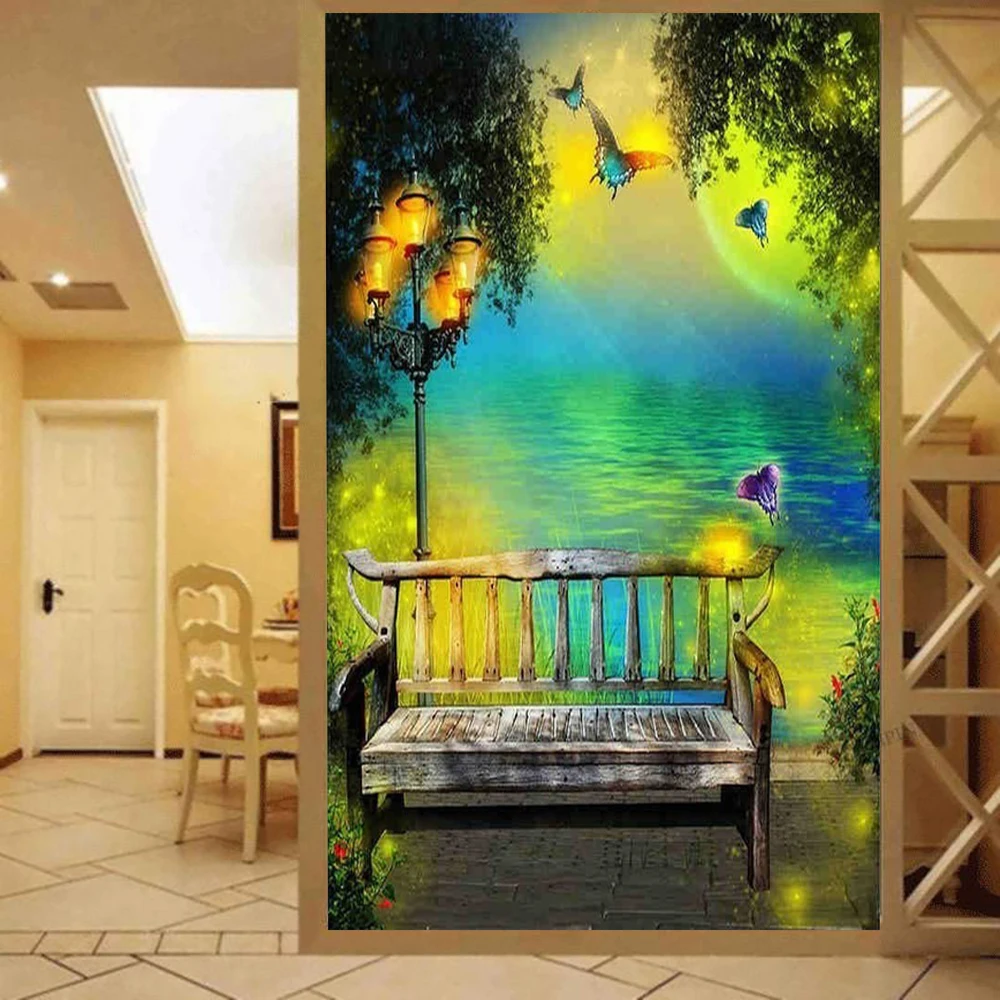 Полный Круглый Алмаз живопись пейзаж 5D мозаика Алмазная вышивка Звездное небо Diy