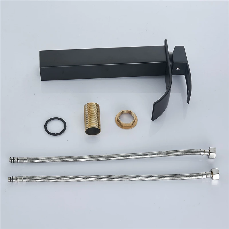 Black Tall Style 1/2 Inch Brass Modern Bathroom Basin Faucet Spout Hot &amp Cold Water Mixer Tap Single Handle | Обустройство дома