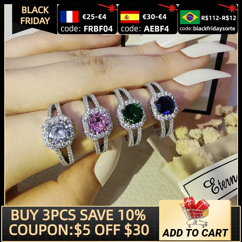 

925 Sterling Silver Wedding Engagement Rings Blue for Women Wholesale finger fashion design anniversary party gift Jewelry R1104