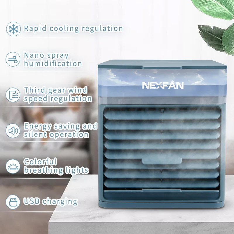 2021 models NEXFAN mini household refrigeration and air conditioning fan USB charging Desktop Mini Spray humidification cooling |