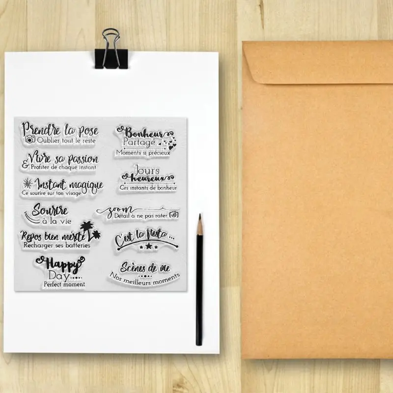

Blessing Happy Day Silicone Clear Seal Stamp DIY Scrapbooking Embossing Photo Album Decorative Paper Card