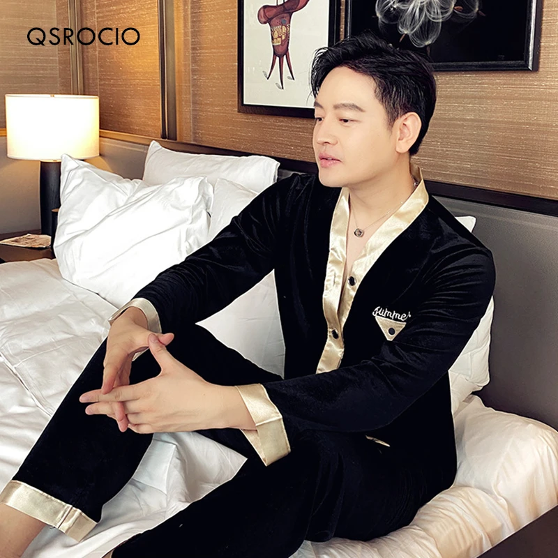 Высококачественный Женский пижамный комплект QSROCIO бархатная одежда для сна с