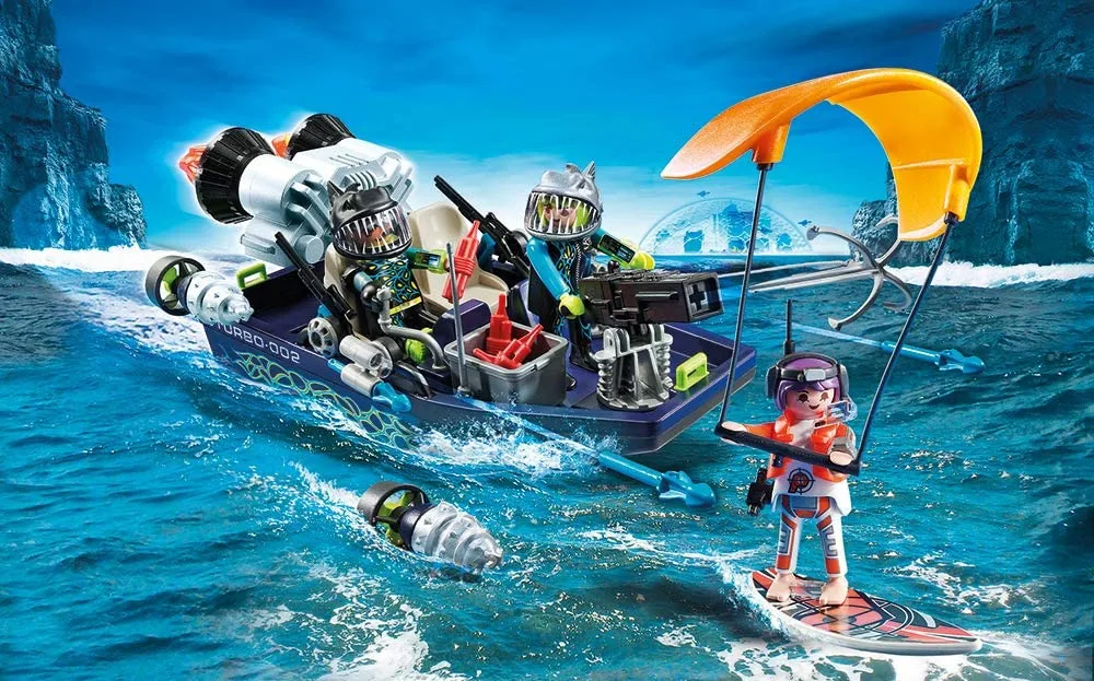 

Playmobil harpoon boat agent boy puzzle toy car block assembly model Children Toy Birthday Gift
