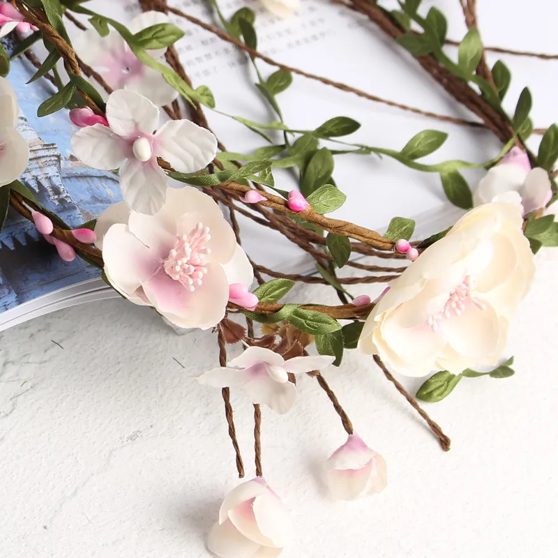 Сладкая Невеста Мори ротанг венок искусственный цветок головы волос с фото