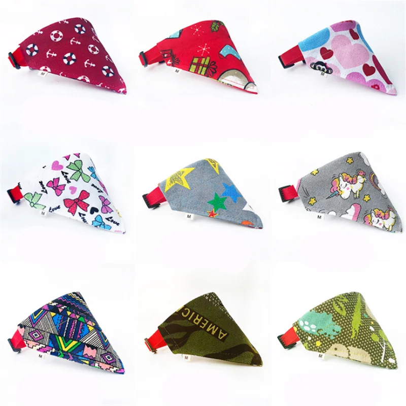 Бандана для кошек и собак регулируемый шейный платок слюнявчик 16 цветов