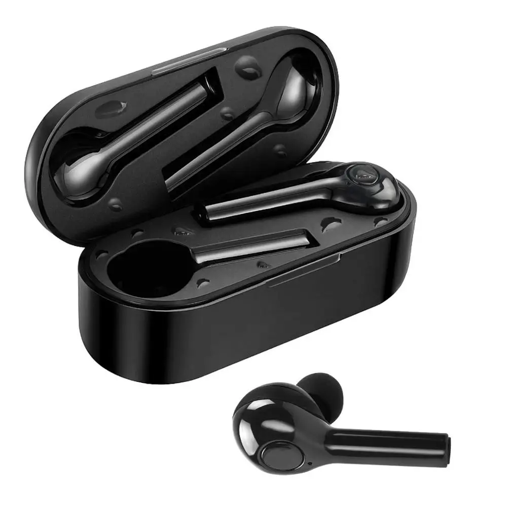 Черный TW08 наушники-Bluetooth Беспроводные наушники с зарядным устройством-защита от пота стручки с Чехол-спортивные наушники с - Цвет: Черный
