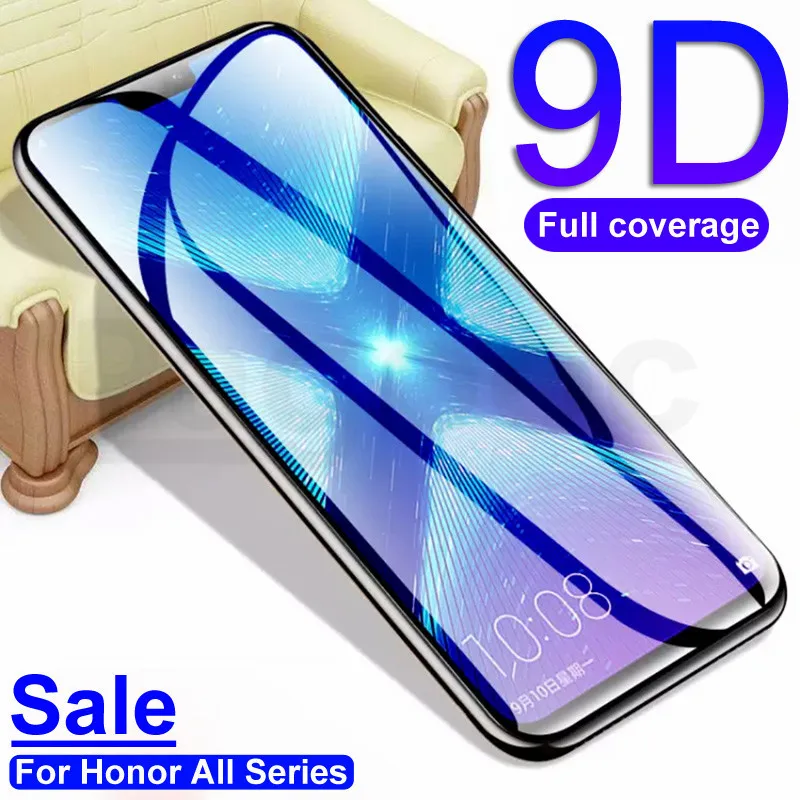 Защитное стекло 9D для Huawei Honor 9 10 20 Lite 8X 8A 8C 8S 9X 10i 20i закаленное защиты экрана