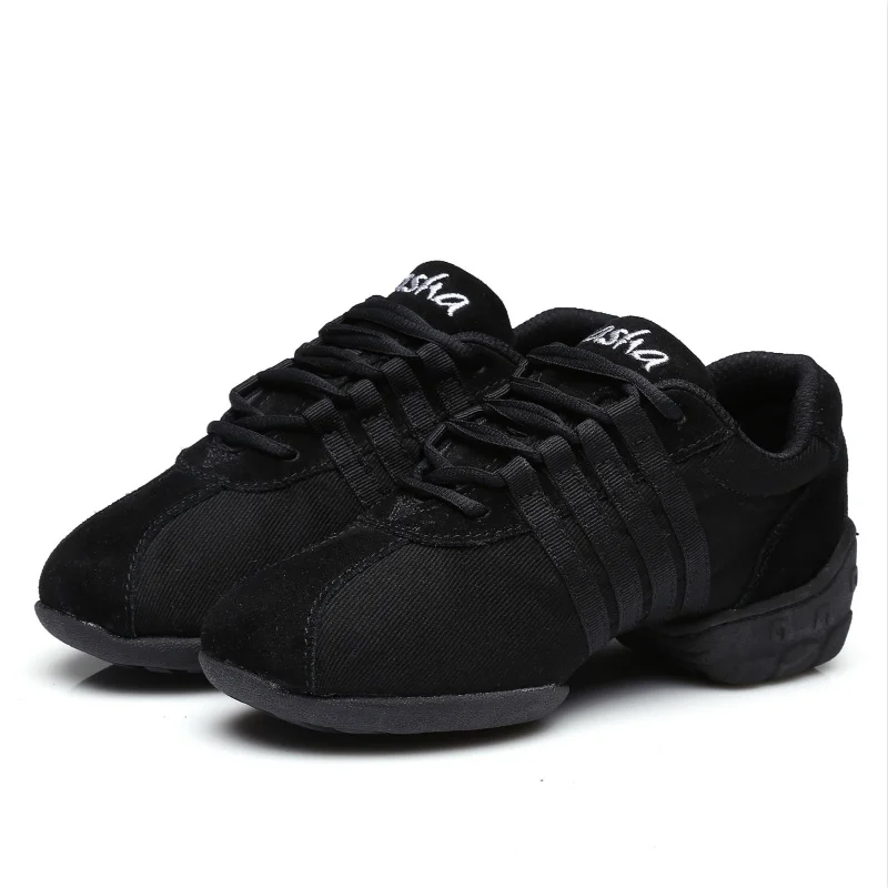 

Modern dance shoes mesh fashion women's square jazz shoes soft sports shoes breathable shoes fitness canvas shoes