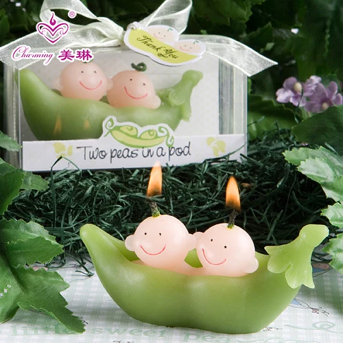 Свечи в пруду с двумя горошинами подарок на день рождения для детского крещения