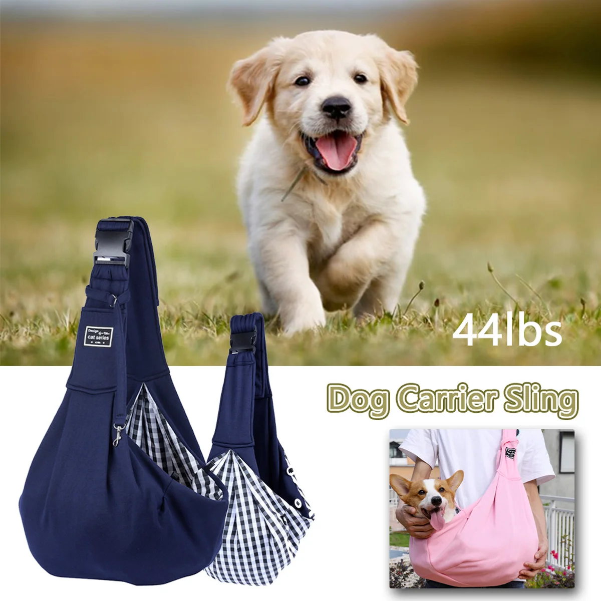 

Сумка-мессенджер для переноски домашних животных, дышащий регулируемый плечевой ремень из чистого хлопка, уличная Дорожная сумка на ремне ...