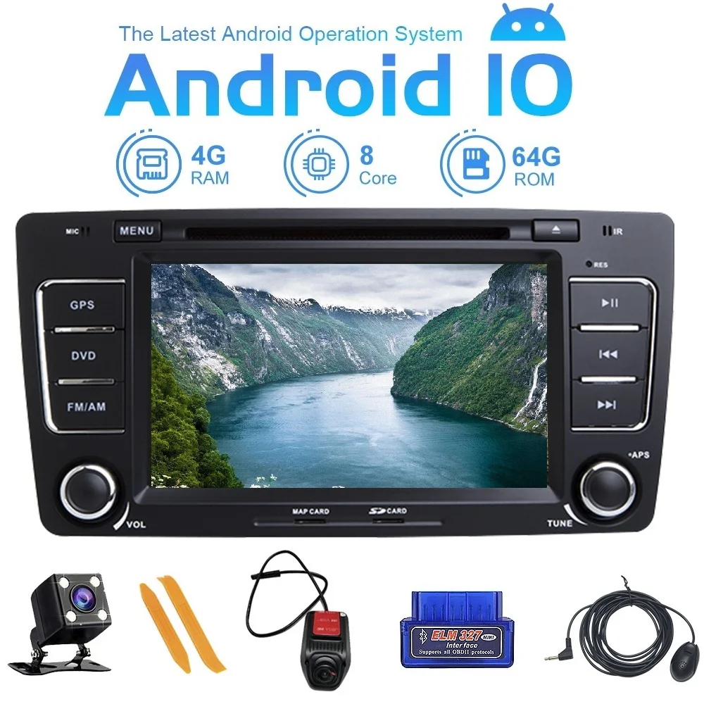 Автомагнитола ZLTOOPAI мультимедийный плеер 2 Din на Android 10 с GPS IPS DSP для Skoda Octavia
