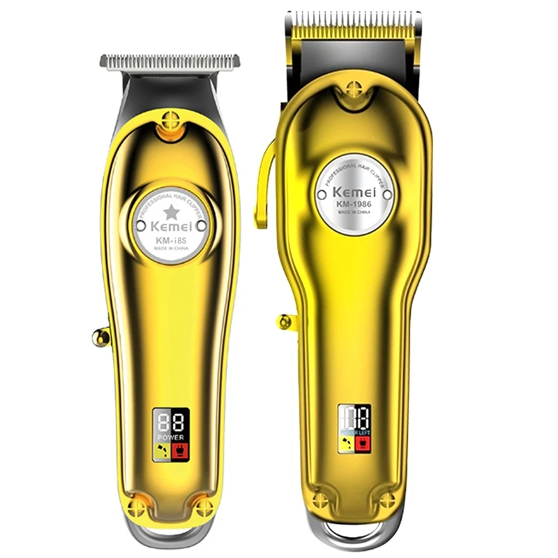 

Оригинальная мощная профессиональная машинка для стрижки волос в металлическом корпусе от Kemei, Мужская электрическая машинка для стрижки б...