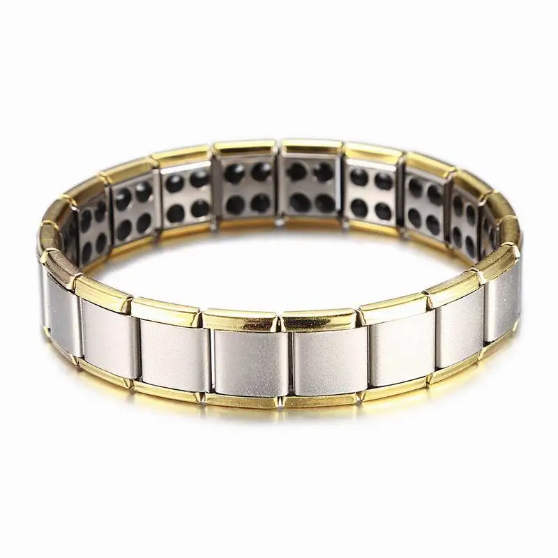 Health Magnetic Bracelet Male Stainless Steel Wrist Band Men Hand Chain Energy Germanium Bracelets for | Украшения и аксессуары