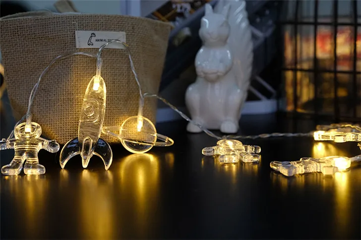 Инопланетяне астронавты космический корабль НЛО светодиодный гирлянда