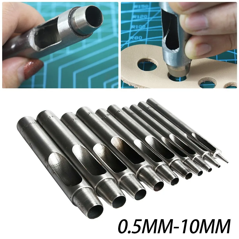 

Punching Leather Hole Punch Leather Craft Hollow Hole Punch 0.5mm - 10mm For Metal Gaskets Leather Punch Tools