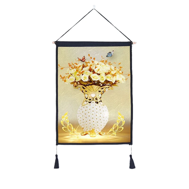 

3PC/Set Nordic Wall Hanging Tapestry Gold Peacock Wall Art Background Cloth Home Decor Tapestry 45X65cm