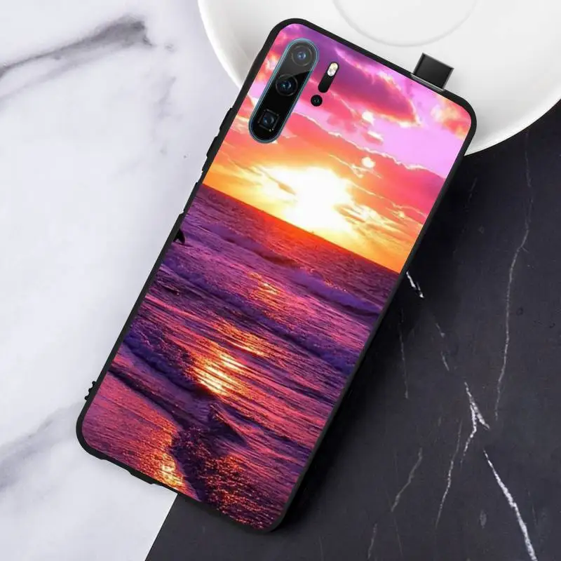 

Sunset view red beautiful art Phone Case For Huawei honor Mate P 10 20 30 40 Pro 10i 9 10 20 8 x Lite