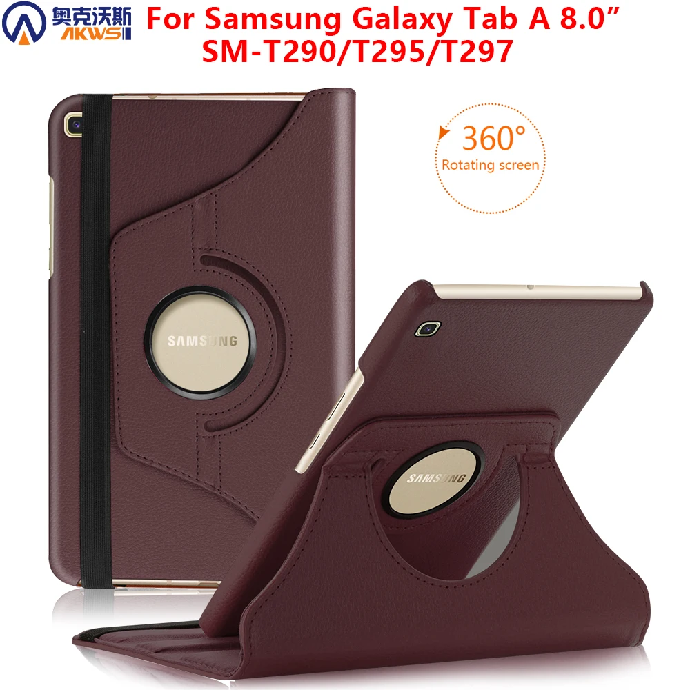 Чехол для Samsung Galaxy Tab A 8 0 вращающийся на 360 градусов тонкий чехол из искусственной