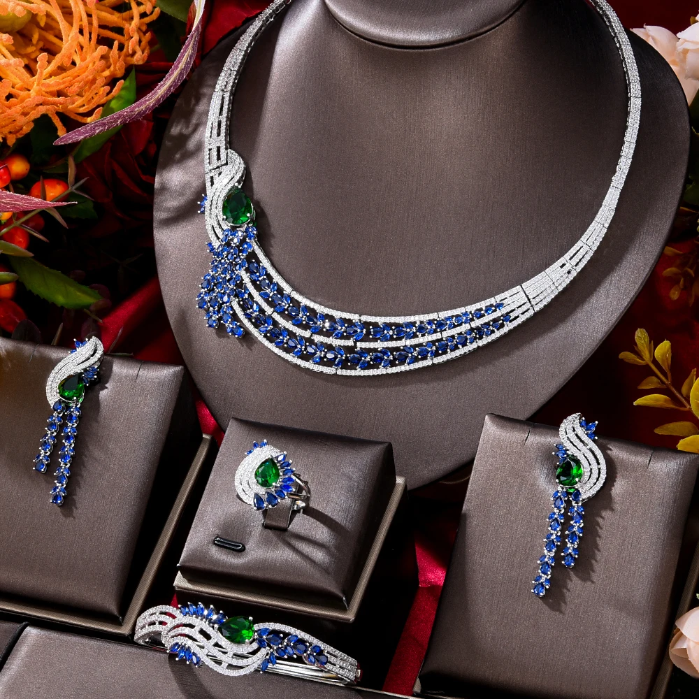 Женский Свадебный Комплект бижутерии Siscathy цепочка серебристого цвета с