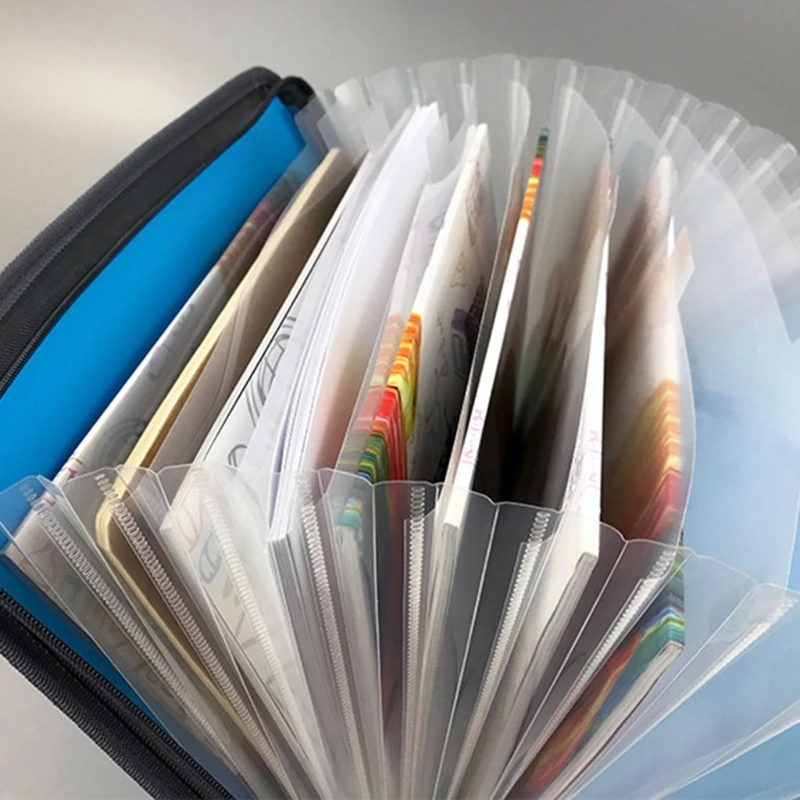 

A4 Multi-layer Organ Bag Zipper Information Briefcase Document File Folder Student Test Paper Holder Pack