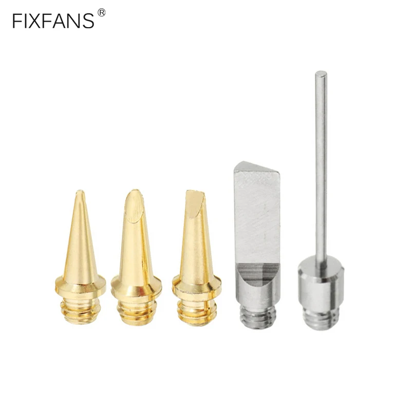 

FIXFANS 5Pcs Mini Replacement Gas Soldering Iron Tip Kit for Butane Gas Solder Iron Gun Torch Burner Pen Welding Accessories
