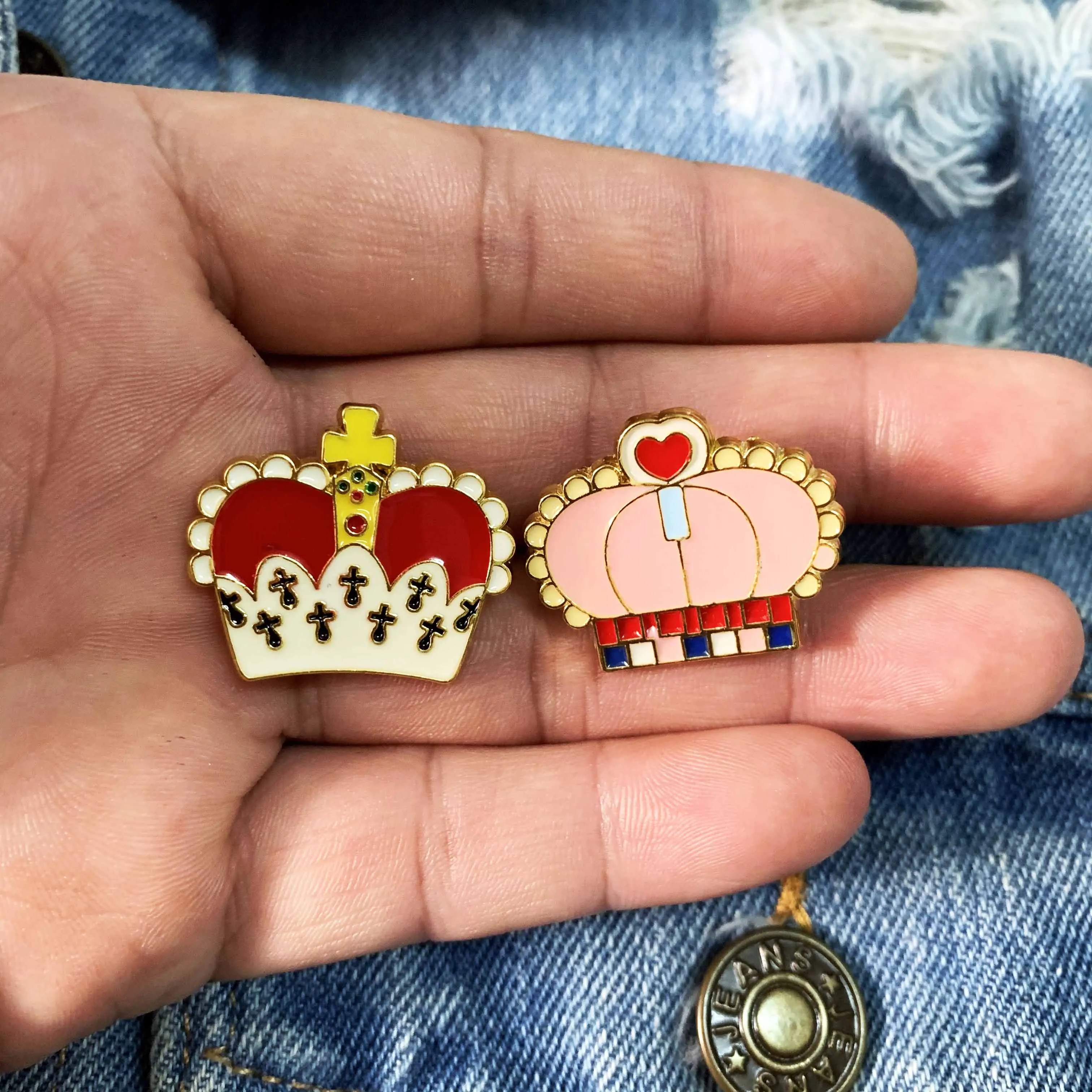 Эмалированные булавки в форме короны искусственная кожа булавка для лацкана