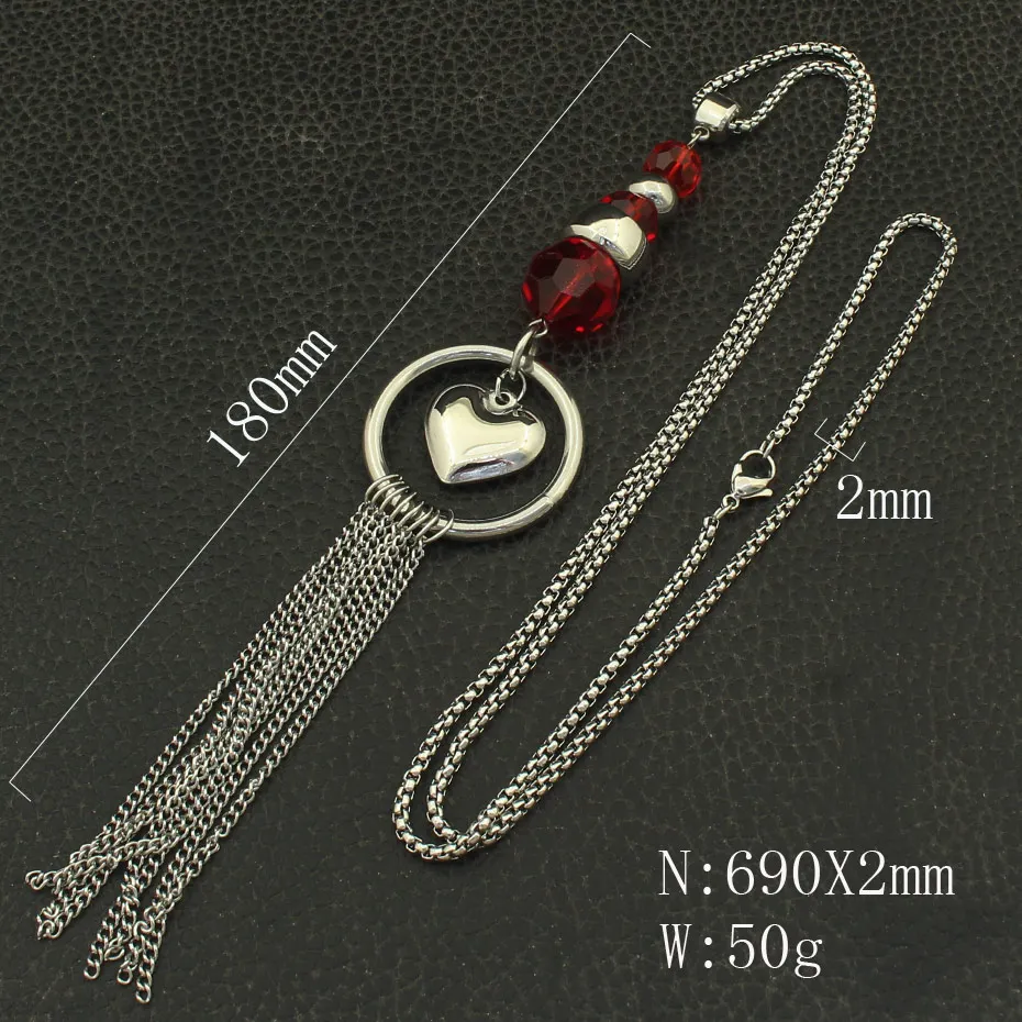 Модные ювелирные изделия из нержавеющей стали для женщин и девочек длиной 690 мм