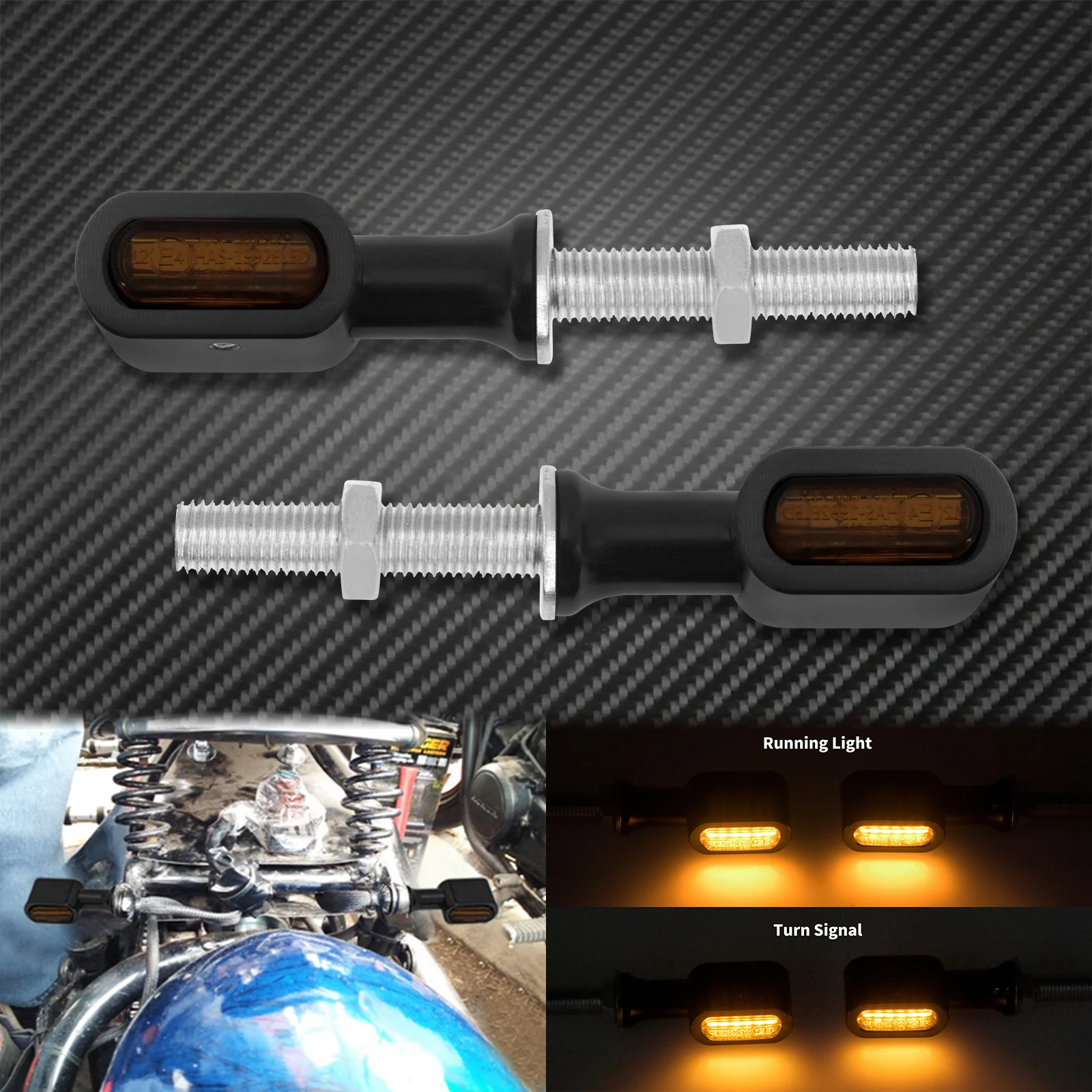 Мотоциклетный светодиодный задний мини-индикатор указателя поворота E Mark, ходовые огни для Harley Sportster XL Cafe Racer Touring Dyna Softail